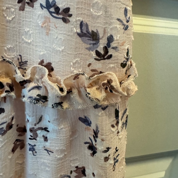 Pink, tiered, ribbon collared, lined spring/summer dress - Picture 4 of 5